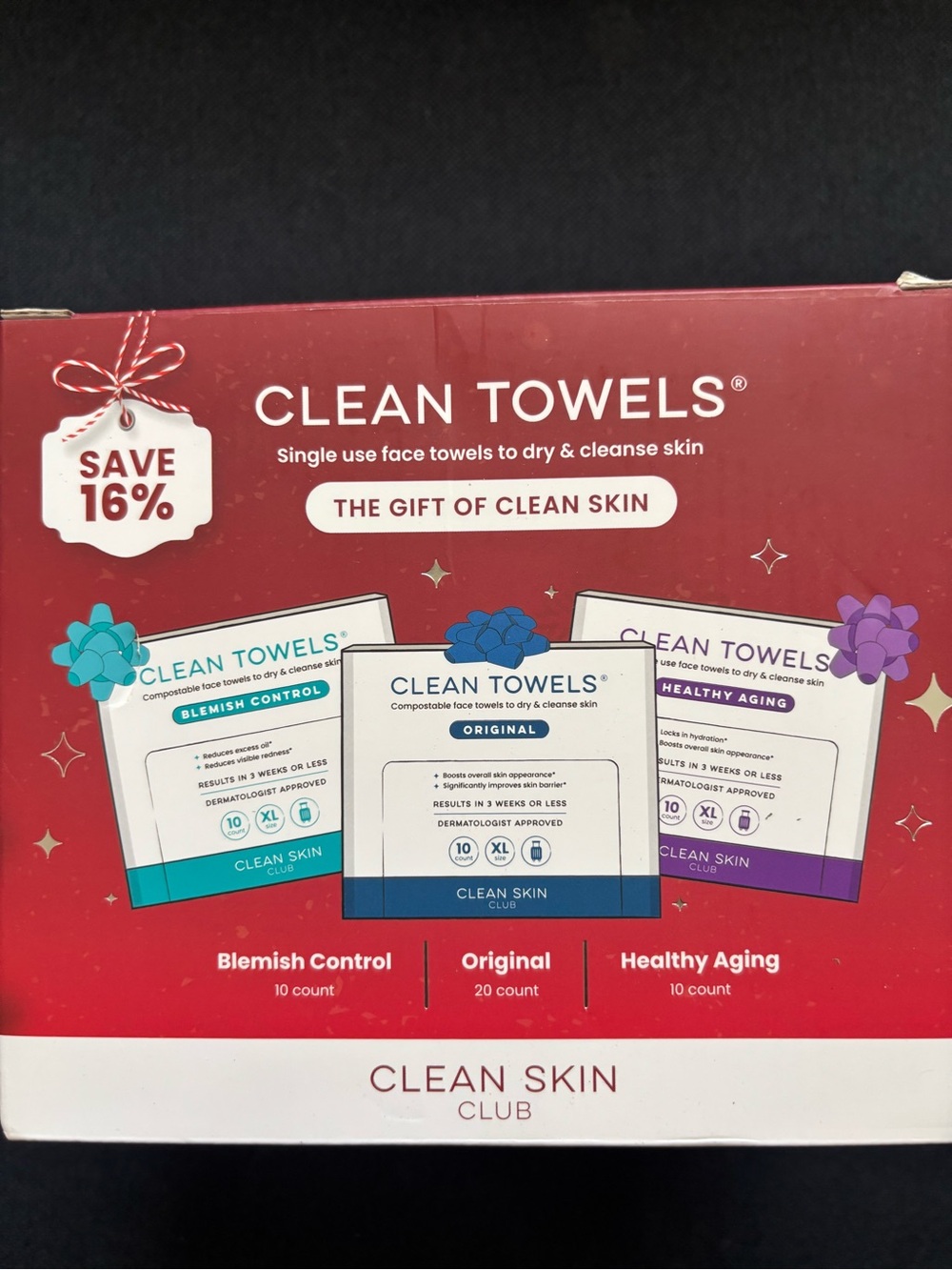 Clean Towels Single Use Face Towels - Red Packaging (pack of 40 towels)